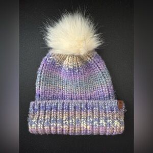 Roots Knit Pom-Pom Beanie for Kids